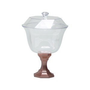 TAÇA C/TAMPA ROSE GOLD