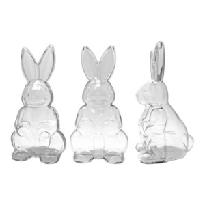 CAIXA COELHO TRANSPARENTE C/3